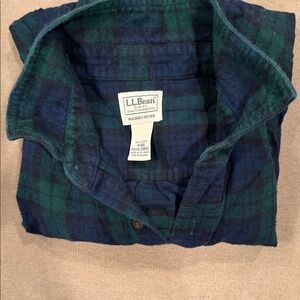 L.L. Bean Navy and Forest Checkered Shirt